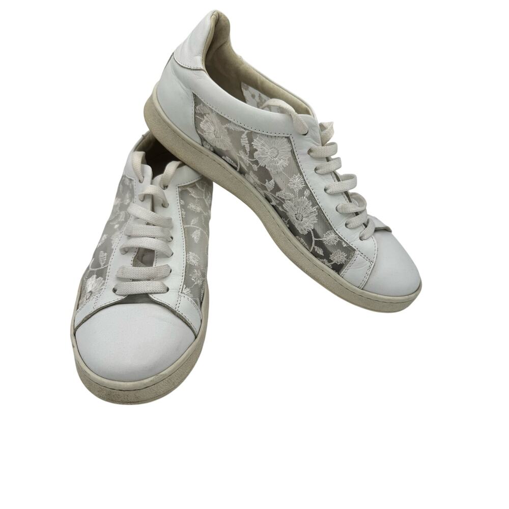 Joshua’s Lace Sneakers Heart in NYC Made in Italy Sheer White Size 10